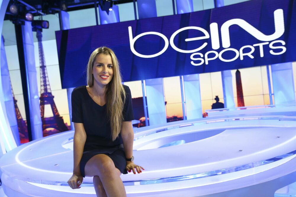 La journaliste Vanessa Le Moigne sur le plateau de beIN Sports