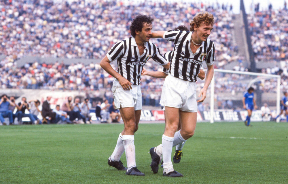 Juventus : le Français Michel Platini et le Polonais Zbigniew Boniek